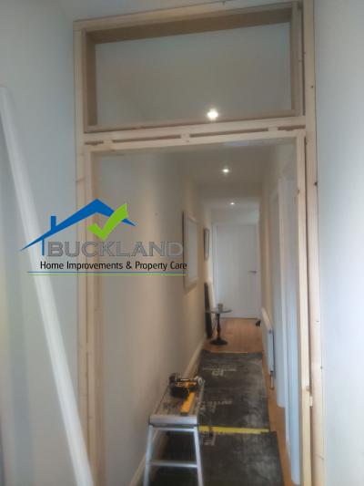 Adding new doorway to hallway. Mudeford , Dorset.