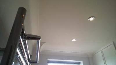 Plaster Skim over Artex Ceiling. Ringwood, Hampshire.