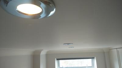 Plaster Skim over Artex Ceiling. Ringwood, Hampshire.
