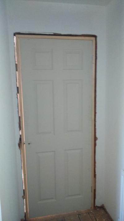 Installing New Doors & Door Linings to Openings & Plaster Skim. Bournemouth, Dorset.