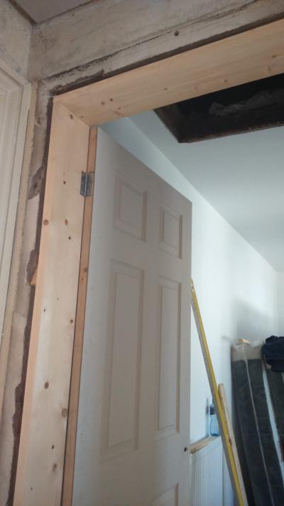 Installing New Doors & Door Linings to Openings & Plaster Skim. Bournemouth, Dorset.