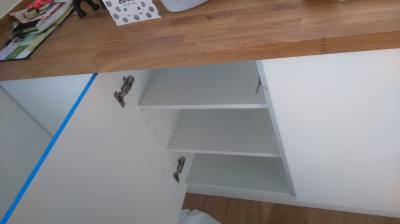 High Gloss Kitchen Cabinet Installation. Mudeford, Dorset.