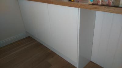 High Gloss Kitchen Cabinet Installation. Mudeford, Dorset.