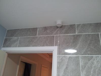 Brick Bond Pattern Bathroom Tiling and Mosaic Border. Boldre, Lymington.