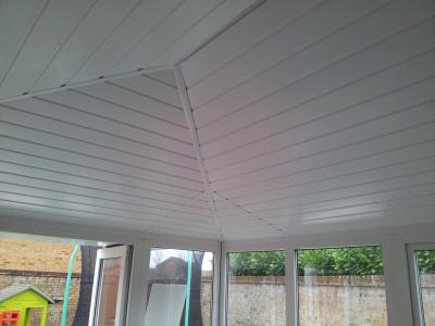 Trim Installed to Creat Neat Finish to Finished Ceiling Surface
