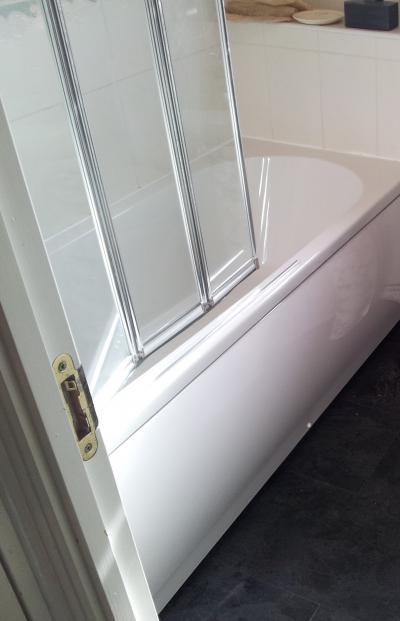 Vinyl Click Plank Flooring, New Bath and Shower Screen Install