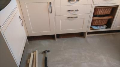Latex Levelling to Floor, pre Vinyl Click Plank InstallVinyl Click Plank Flooring, New Bath and Shower Screen Install