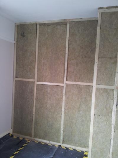 Sound Insulation to a Party Wall - Resilient bar, RWA60 Sound Insulation and Soundbloc Board System